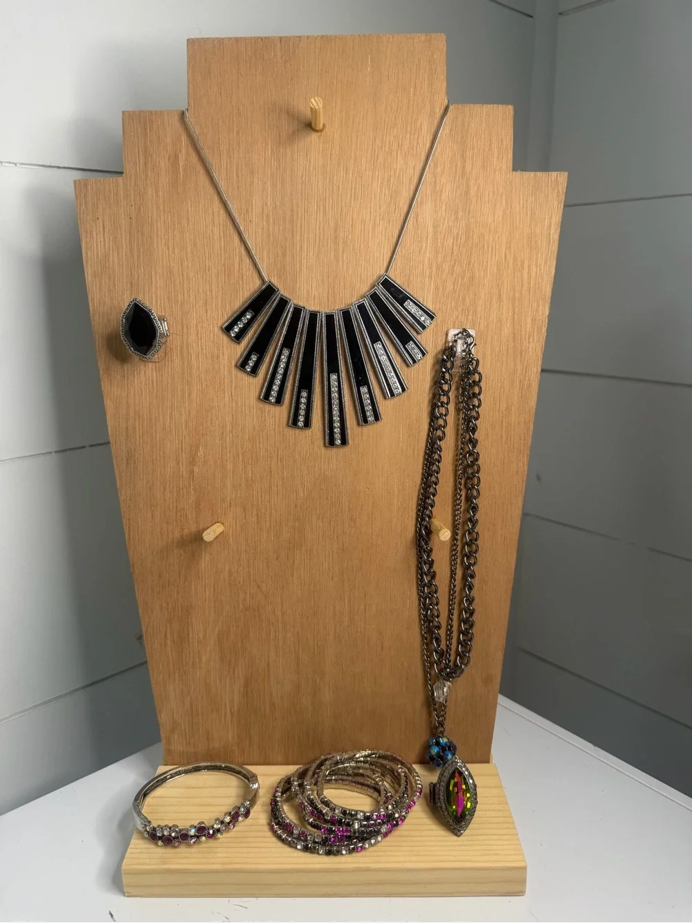 paparazzi Gunmetal and Black  Multi Necklace Bundle